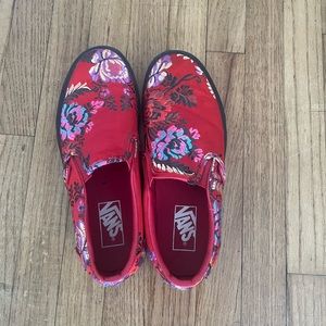 Vans Classic Slip-On Festival Satin Red Shoes